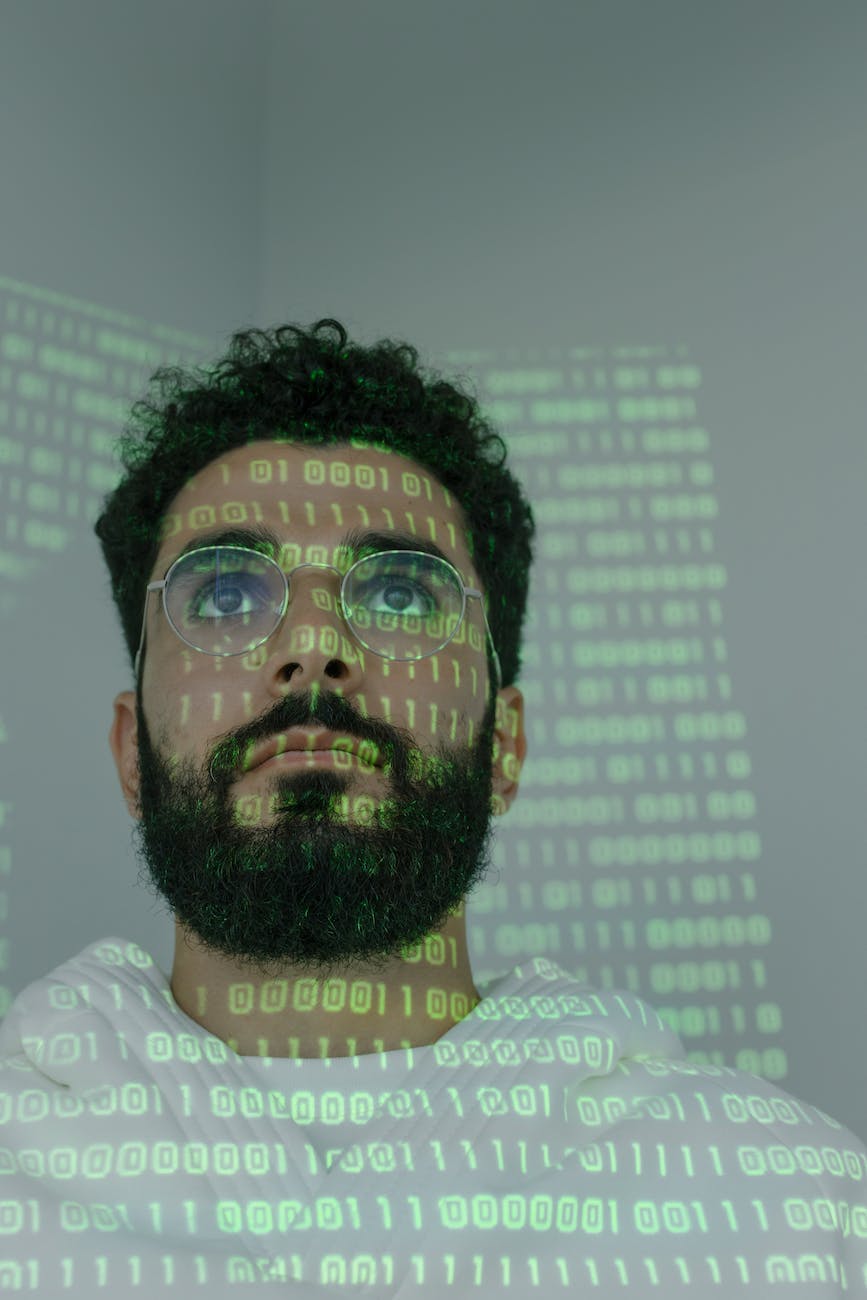 man with binary code projected on his face, affiliate program target